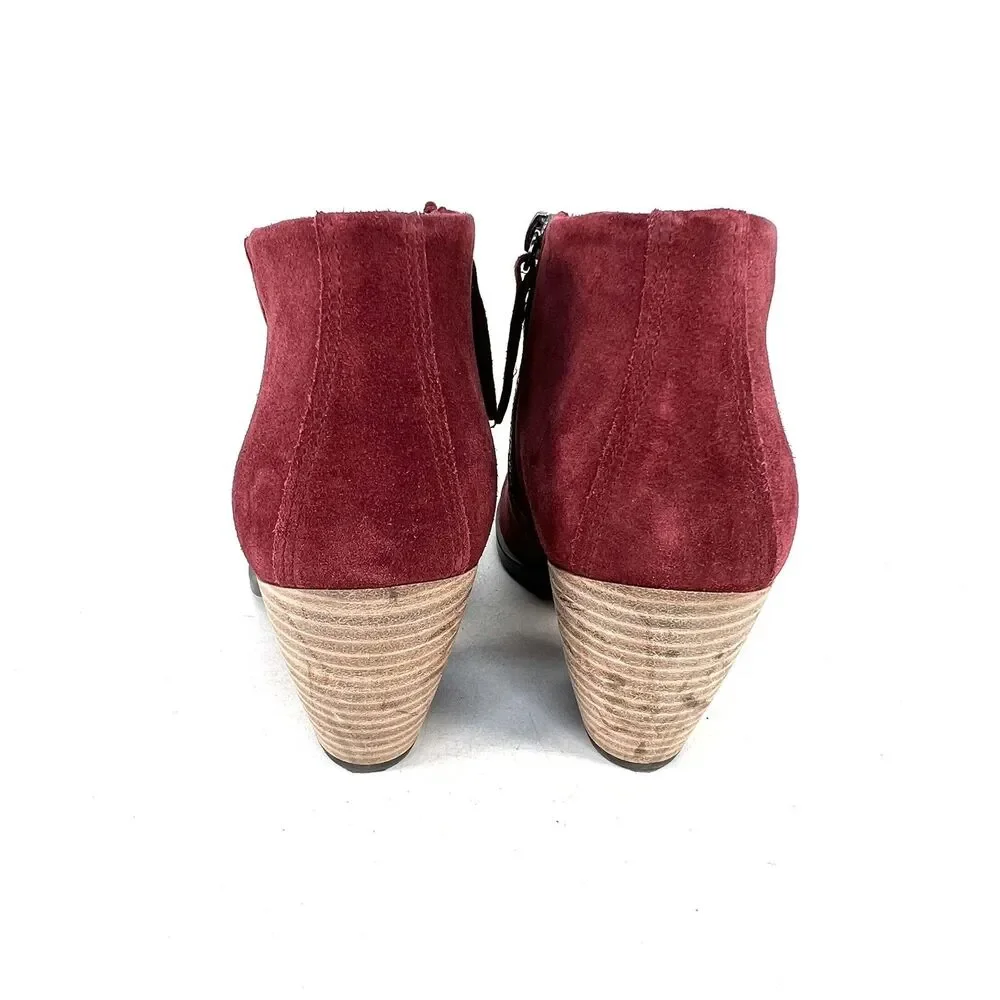 ECCO Women's Shape Western Ankle Boot Hydromax Fashion Syrah Suede EU40 US9-9.5
